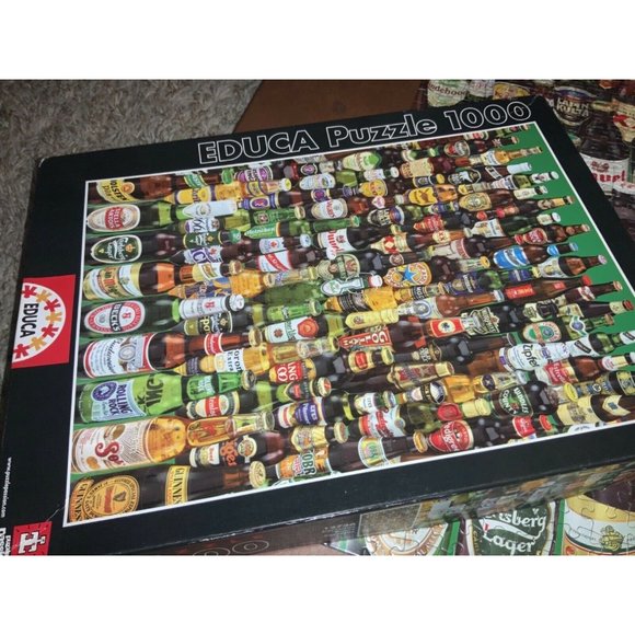 1000 Piece EDUCA Jigsaw Puzzle #12736 Beer Bottles Collage - Picture 6 of 8